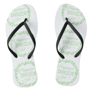Happiness Is An Inside Job Green Wreath Thongs