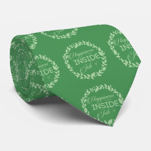 Happiness Is An Inside Job Green Wreath Tie