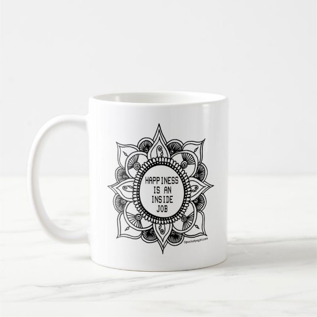 Happiness is an Inside Job Mandala Mug (Left)