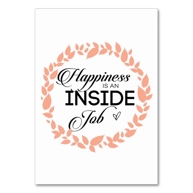 Happiness Is An Inside Job Wreath Table Number (Front)