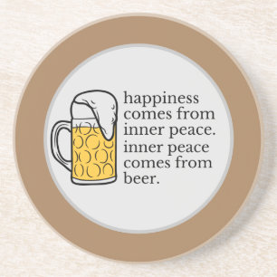 Happiness Is Beer Funny Quote Word Art   Coaster