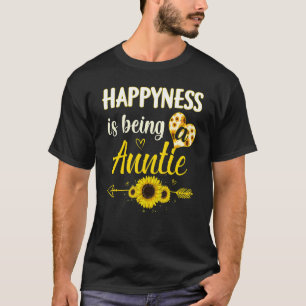 Happiness Is Being A Auntie Sunflower Grandma Moth T-Shirt