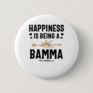 Happiness Is Being A Bamma Thanksgiving Christmas 6 Cm Round Badge