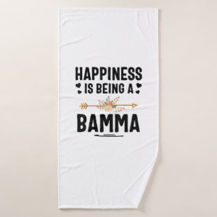 Happiness Is Being A Bamma Thanksgiving Christmas  Bath Towel