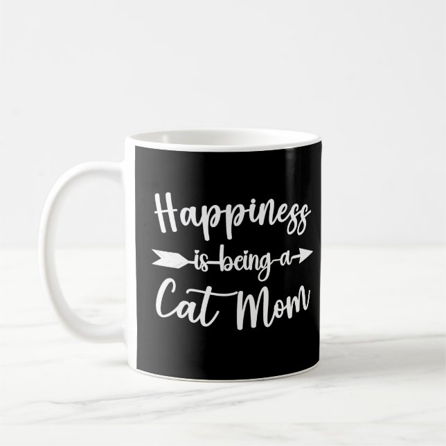 Happiness Is Being A Cat Mum Funny Mother's Day Coffee Mug (Left)