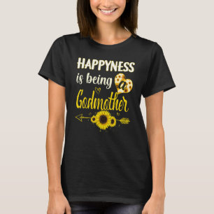 Happiness Is Being A Godmother Sunflower Grandma M T-Shirt