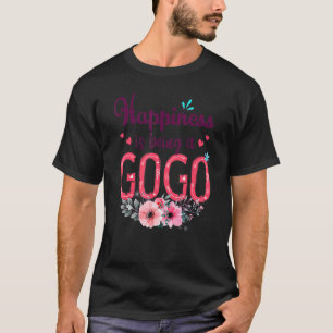 Happiness Is Being A Gogo Ever Women Floral Decor  T-Shirt