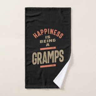Happiness Is Being a Gramps Grandfather Hand Towel
