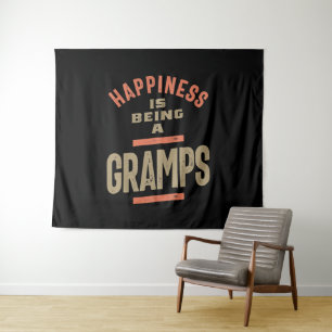 Happiness Is Being a Gramps   Grandfather Tapestry