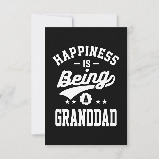 Happiness is Being a Granddad T-shirt Gift RSVP Card (Front)