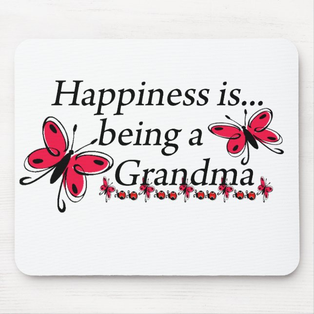 Happiness Is Being A Grandma BUTTERFLY Mouse Pad (Front)