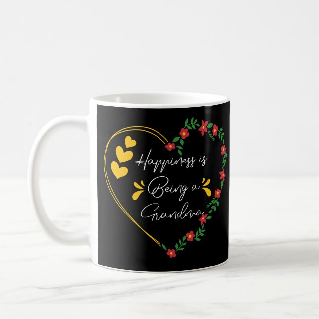 Happiness Is Being A Grandma Cute New Grandmother Coffee Mug (Left)