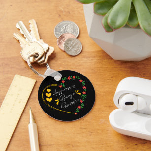 Happiness Is Being A Grandma Cute New Grandmother Key Ring