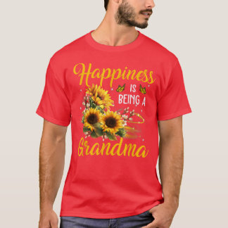 Happiness is being a Grandma  Sunflower Lovers Gra T-Shirt