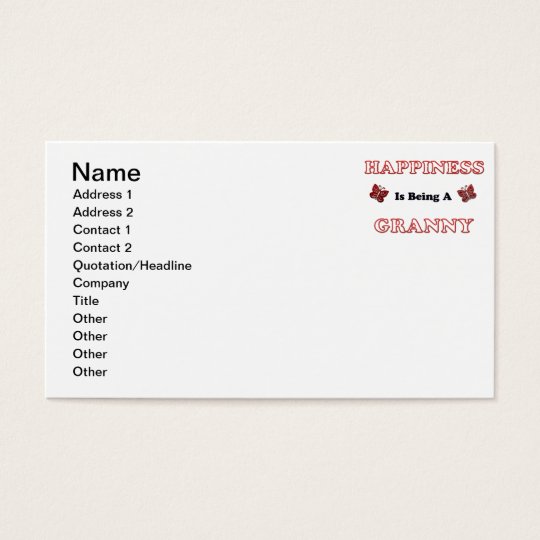 Happiness Is Being A Granny Business Card