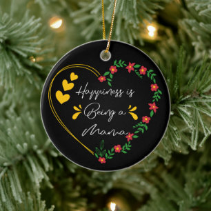 Happiness Is Being A Mama Birthday Gifts Cute Mum Ceramic Ornament