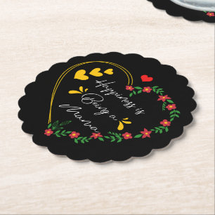 Happiness Is Being A Mama Birthday Gifts Cute Mum Paper Coaster