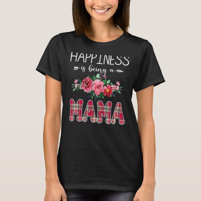 Happiness Is Being A Mama Women Floral Decoration  T-Shirt (Front)