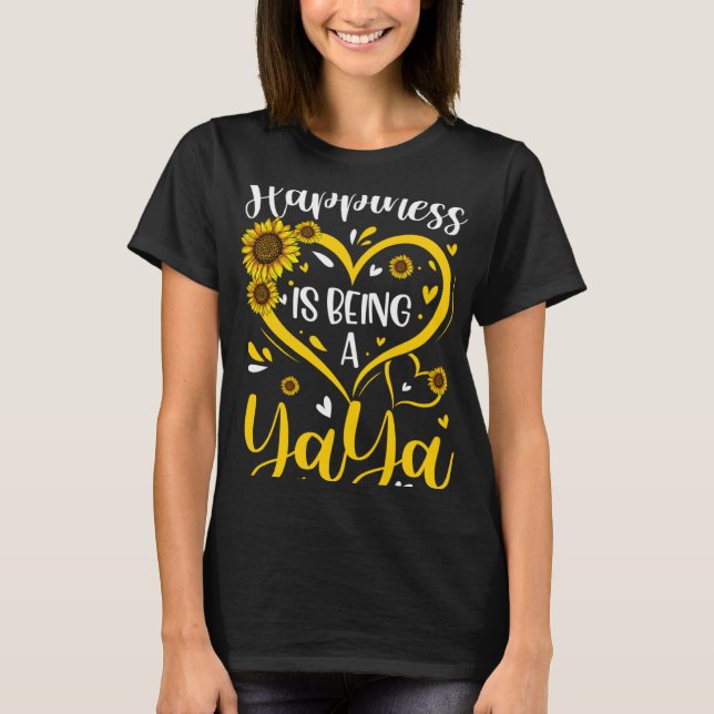 Happiness Is Being A Mema Sunflower Cute Mother's  T-Shirt (Front)