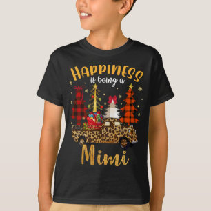 Happiness Is Being A Mimi Christmas Tree Leopard T T-Shirt
