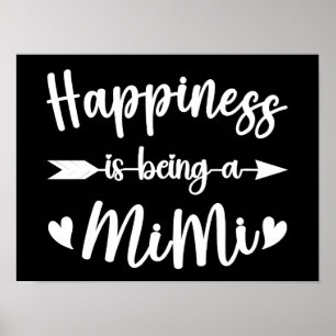 Happiness Is Being A Mimi Funny Grandmother Mother Poster