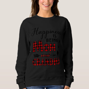 Happiness Is Being A Mum And Grandma Plaid Baby An Sweatshirt