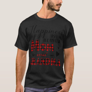 Happiness Is Being A Mum and Grandma Plaid Baby An T-Shirt
