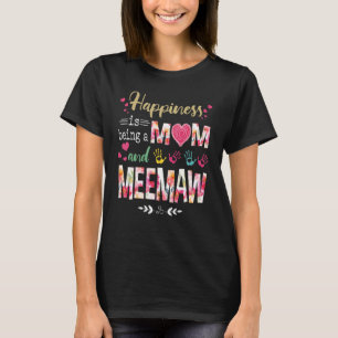 Happiness Is Being A Mum And Meemaw Flower Mother' T-Shirt