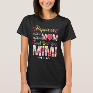 Happiness Is Being A Mum And Mimi Flower Mother's  T-Shirt