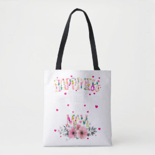 Happiness Is Being A Mum Floral Mimi Christmas Tote Bag