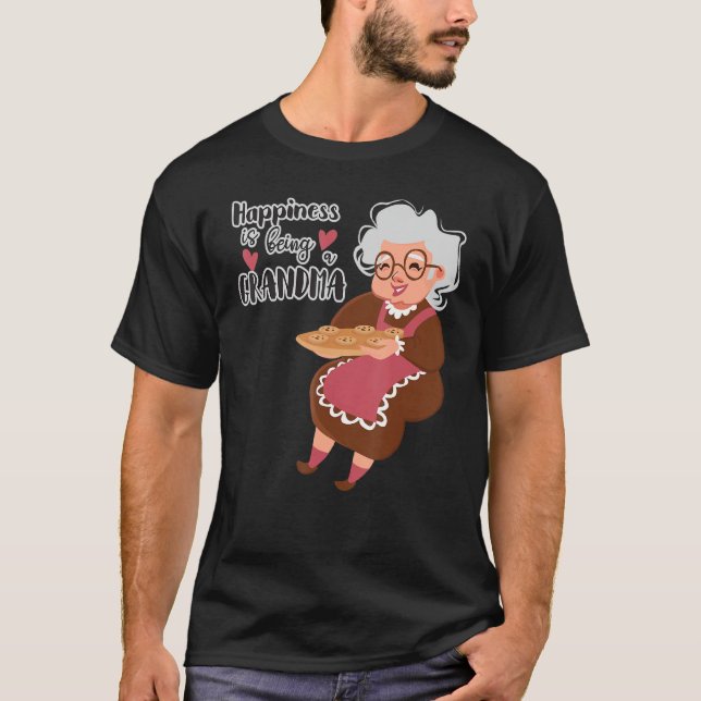Happiness Is Being A Mum Grandma And Great Grandma T-Shirt (Front)