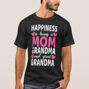 Happiness Is Being A Mum Great Grandma Women Moth T-Shirt