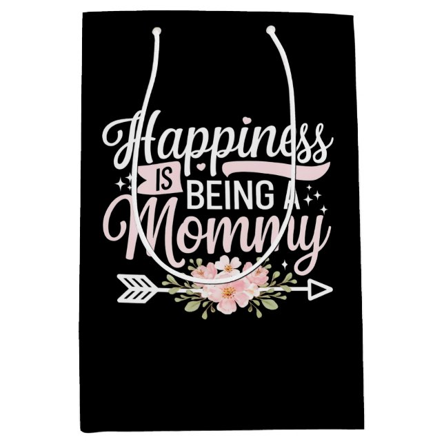 Happiness Is Being A Mummy Floral Mother’s Day Medium Gift Bag (Front)