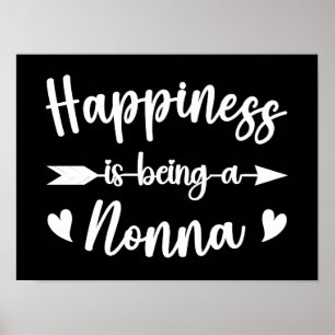 Happiness Is Being A Nonna Funny Italian Grandma Poster