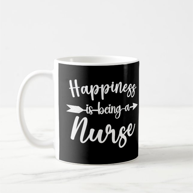 Happiness Is Being A Nurse Funny Nurses Coffee Mug (Left)