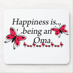Happiness Is Being A Oma BUTTERFLY Mouse Pad