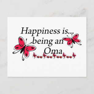 Happiness Is Being A Oma BUTTERFLY Postcard