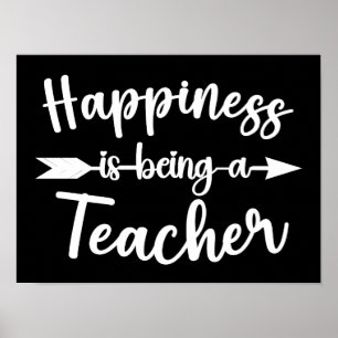 Happiness Is Being A Teacher Back To School Poster