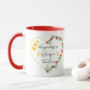 Happiness Is Being A Teacher Funny Teaching Lovers Mug