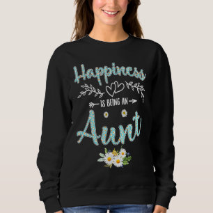 Happiness Is Being An Aunt Women Daisy Flower Deco Sweatshirt