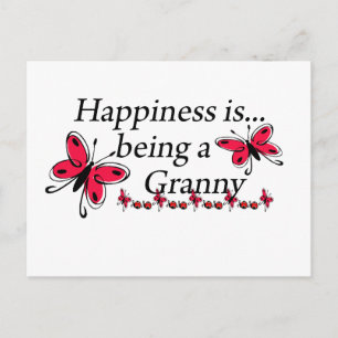 Happiness Is Being An Granny BUTTERFLY Postcard