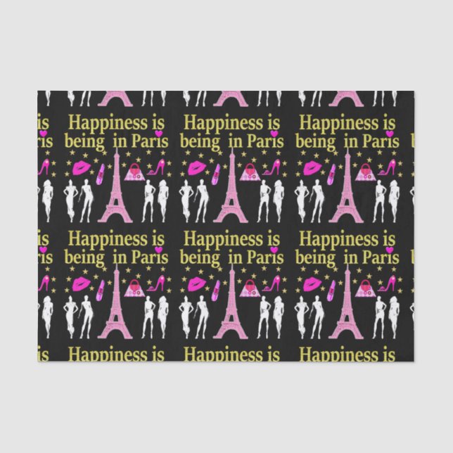 HAPPINESS IS BEING IN PARIS TISSUE PAPER (Front)
