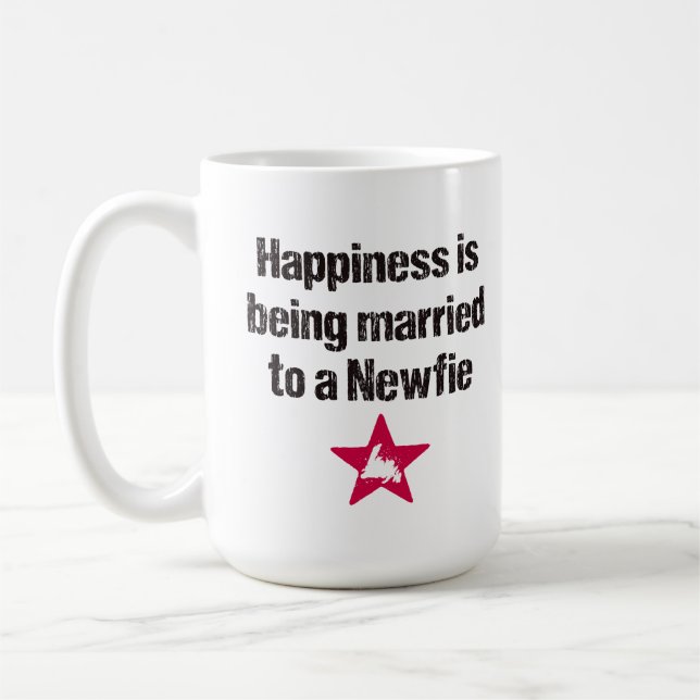Happiness is being married to a Newfie Coffee Mug (Left)