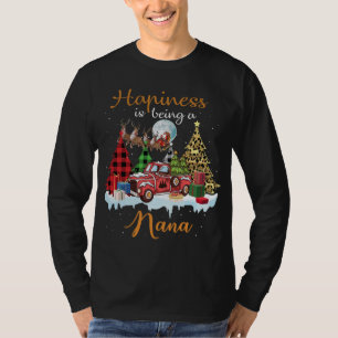 Happiness Is Being Nana Funny Red Truck Tree Chris T-Shirt