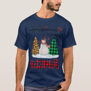 Happiness is being Nona Snowman Merry Christmas tr T-Shirt