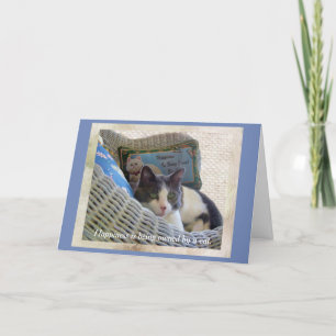 Happiness is being owned by a cat birthday card