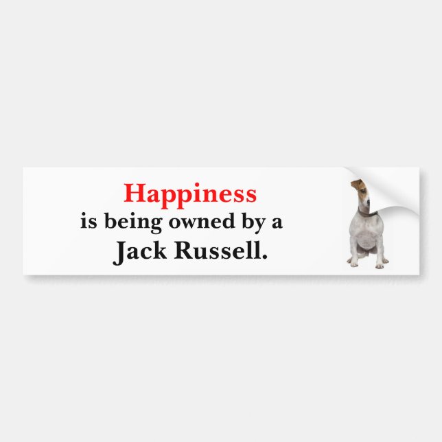 Happiness is being owned by a Jack Russell Bumper Sticker (Front)