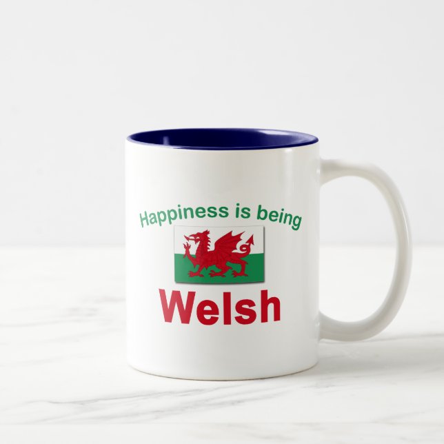 Happiness is Being Welsh Two-Tone Coffee Mug (Right)