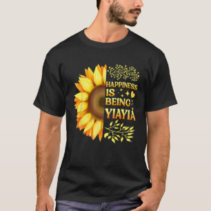 Happiness Is Being Yiayia Grandma To Be Sunflower  T-Shirt