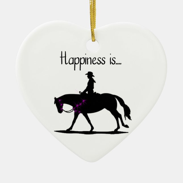 Happiness is... ceramic ornament (Front)
